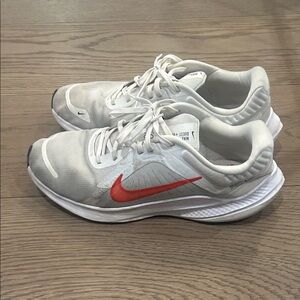 Nike White and Crimson Athletic Sneakers